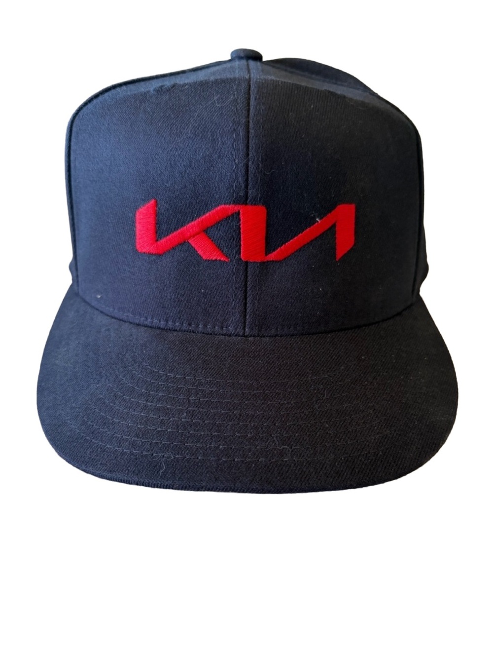 Kia Motors Logo 210 Fitted Hat Cap Black Red Embroidered 7 1/4-7 5/8